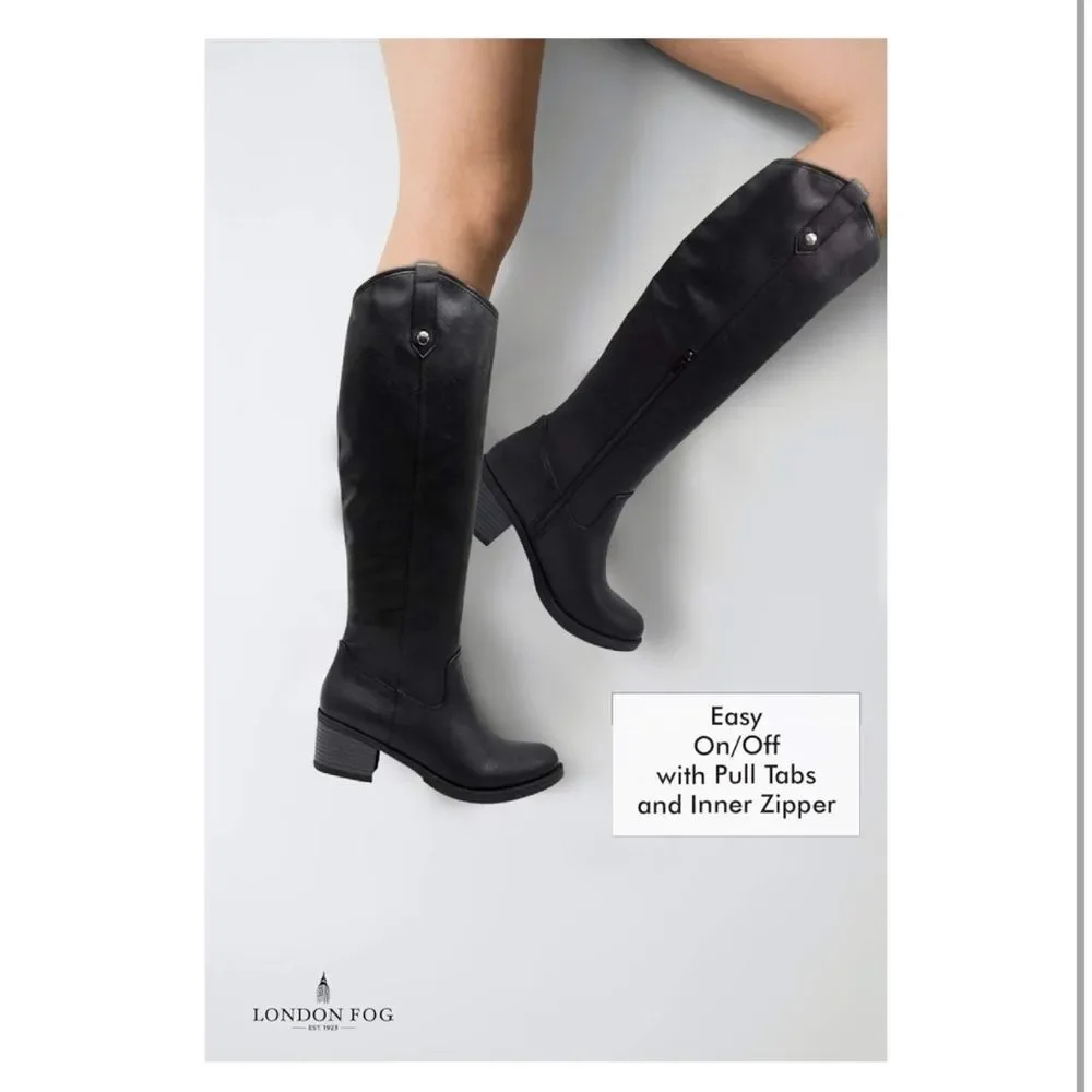 LONDON FOG Womens Irie Riding Boot Size 9.5 Wide NEW #K291